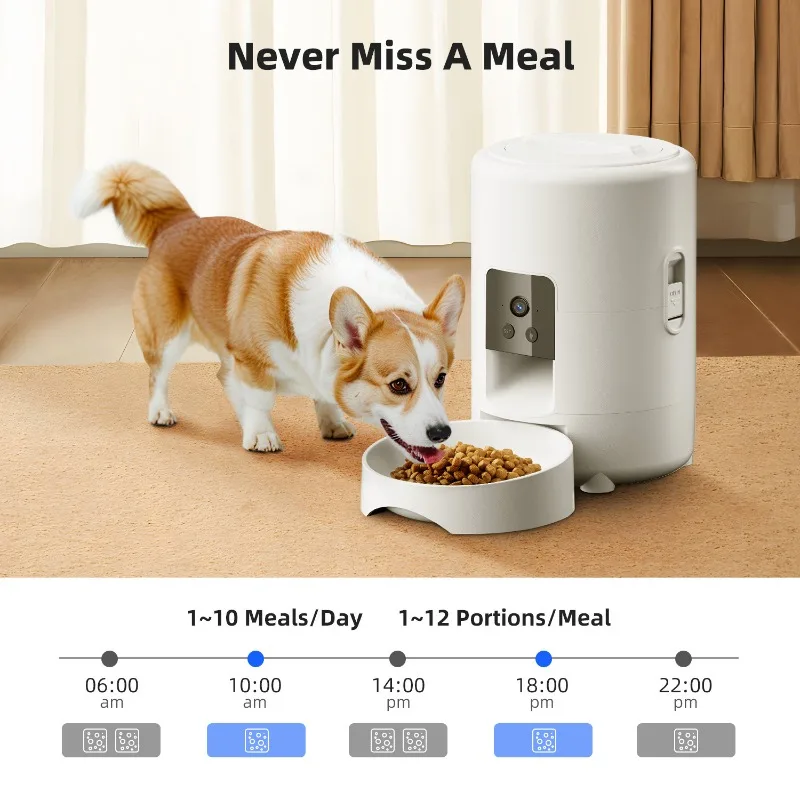 Alimentador automático inteligente para perros de 2L, temporizador de capacidad de vídeo Wifi, comederos automáticos para perros con cámara, comederos para gatos, suministros baratos para mascotas - imagen 5