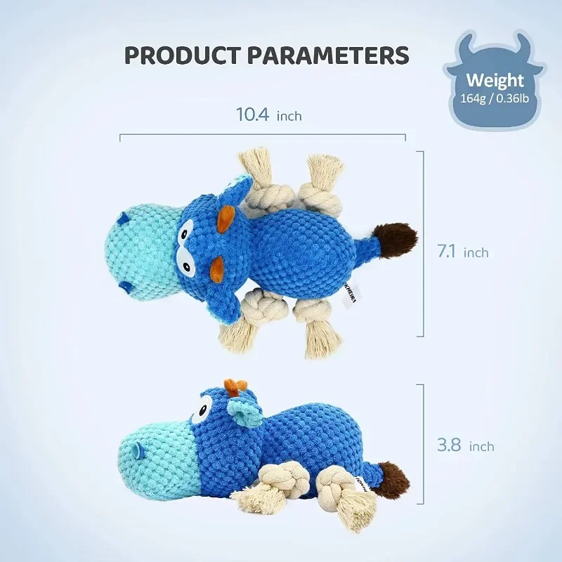 Juguetes chirriantes para perros medianos y grandes, juguetes para masticar para perros grandes con cuerda, accesorios para perros con forma de animales, suministros para mascotas - imagen 5