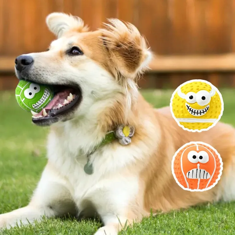 Bolas para chirrido de látex para perros, juguete para mascotas, productos de entrenamiento para cachorros, suministros de molienda de dientes resistentes al masticable, juguete interactivo para interiores - imagen 2