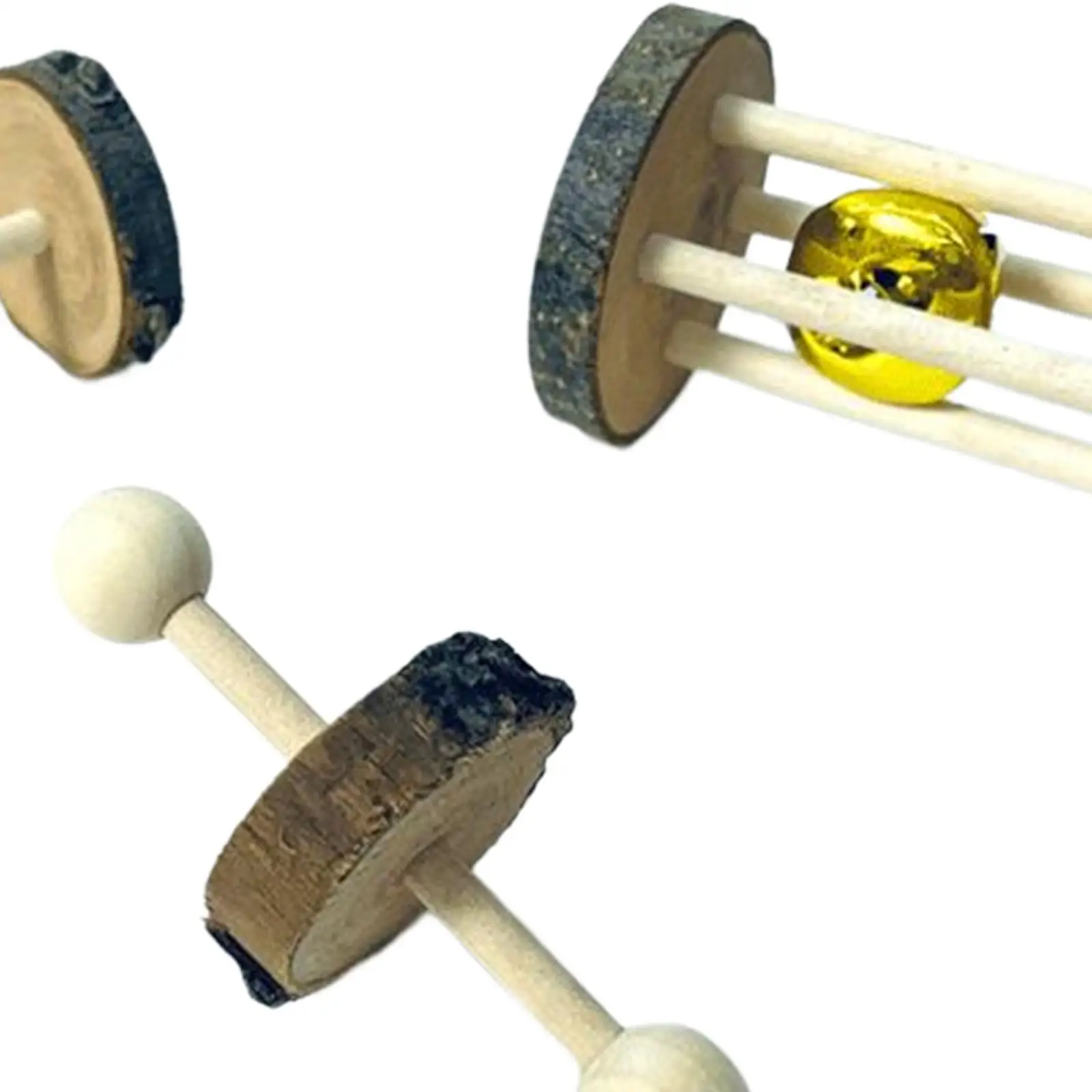 2X 3Pcs Wooden Unicycle for Guinea Pigs Grinding Toy Hamster Roller Toys