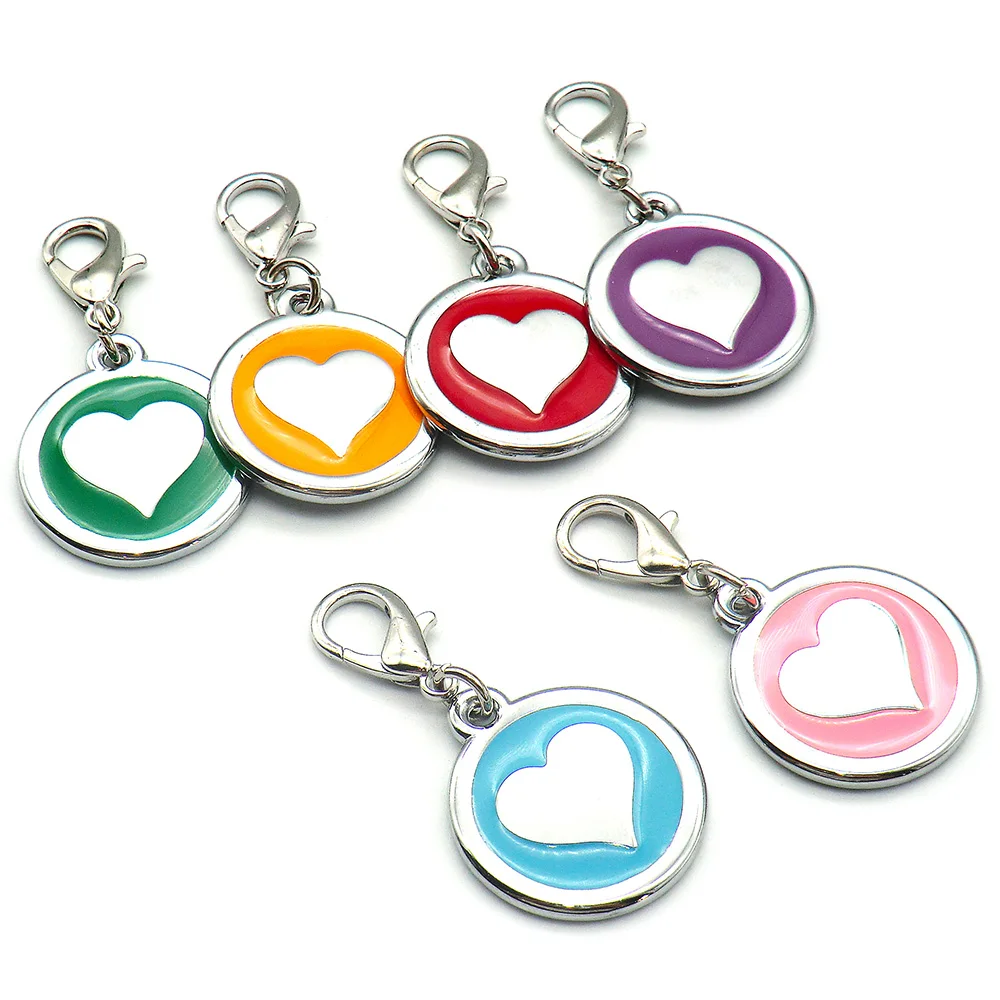 Etiqueta de identificación 20 piezas para perros y gatos, placa con grabado antipérdida, con forma de corazón, colgante para Collar, venta al por mayor - imagen 2