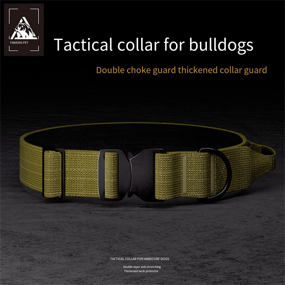 Collar táctico ajustable nailon para perro grande Pitbull y Labrador - imagen 3