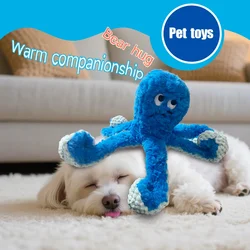 Juguete pulpo chirriante peluche para gato y perro resistente