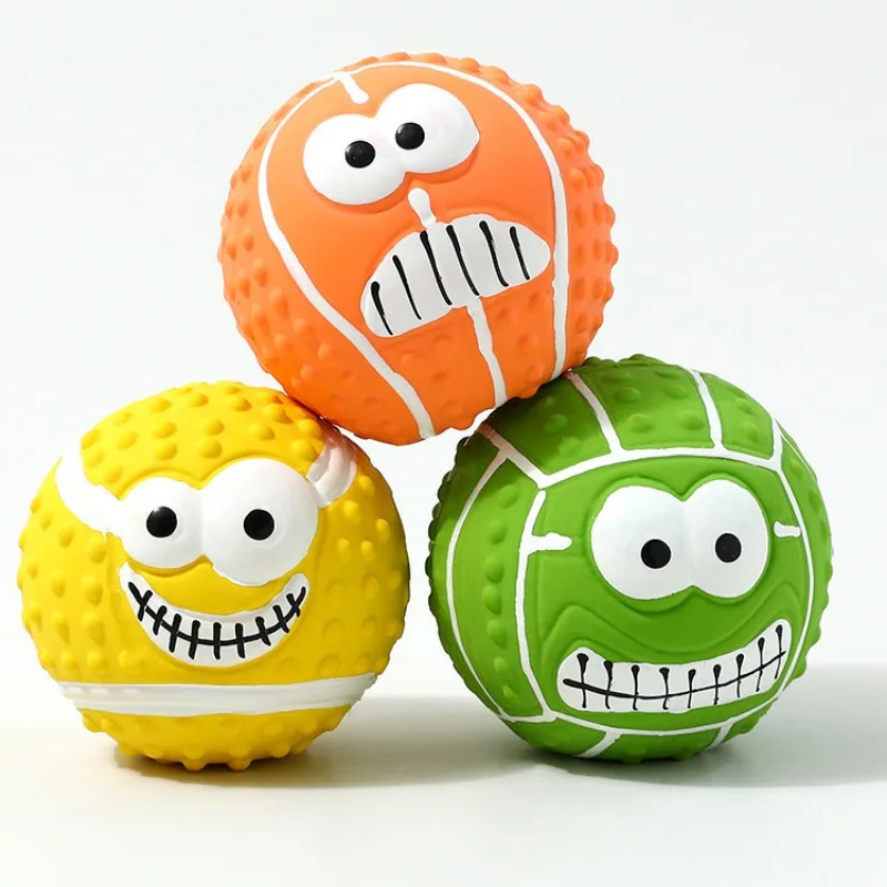 Bolas para chirrido de látex para perros, juguete para mascotas, productos de entrenamiento para cachorros, suministros de molienda de dientes resistentes al masticable, juguete interactivo para interiores - imagen 5