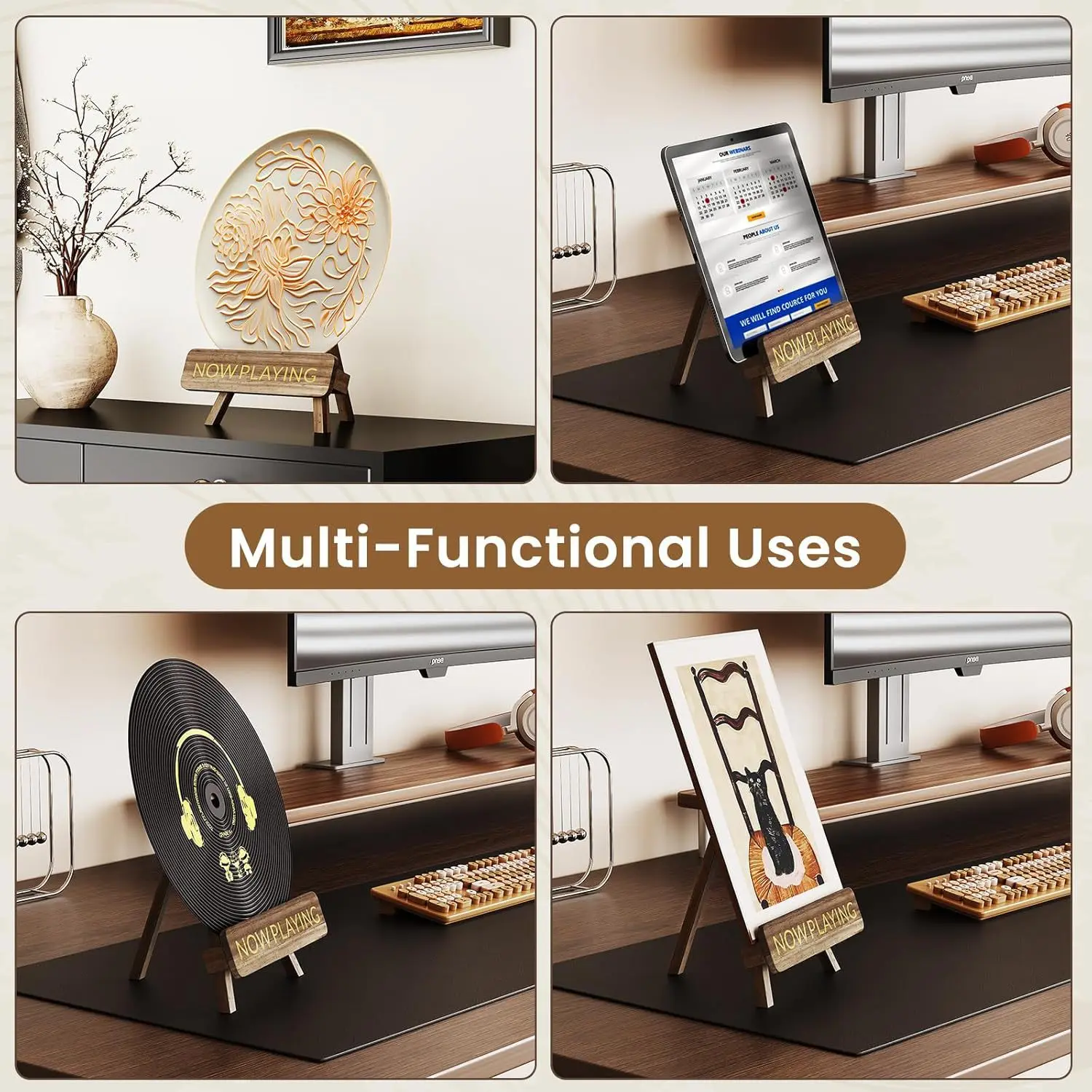 Estante organizador de madera para accesorios de gatos y perros - imagen 2