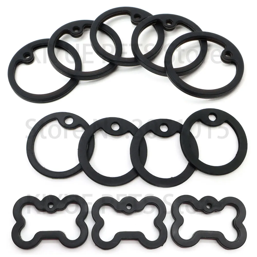 Etiqueta de identificación de perro mascota personalizada, goma en blanco para llavero silencioso de aluminio, colgante, accesorios de adorno grabables, 100 Uds. - imagen 4