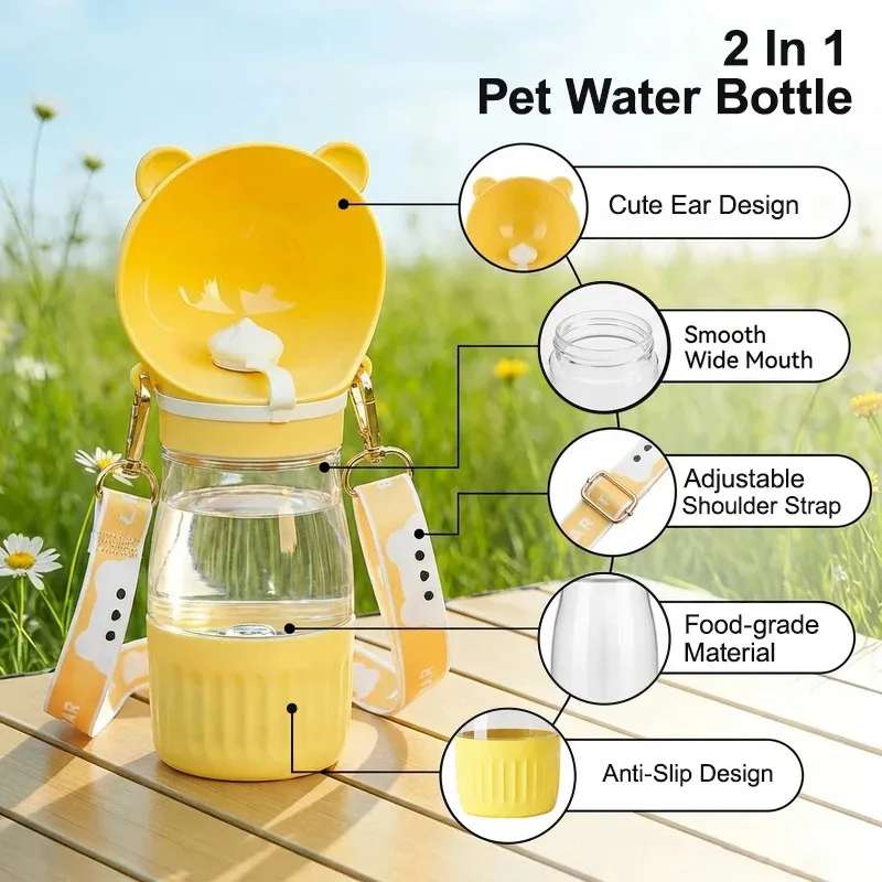Bebedero portátil para perros y gatos con cordón – Viajes aire libre - imagen 3