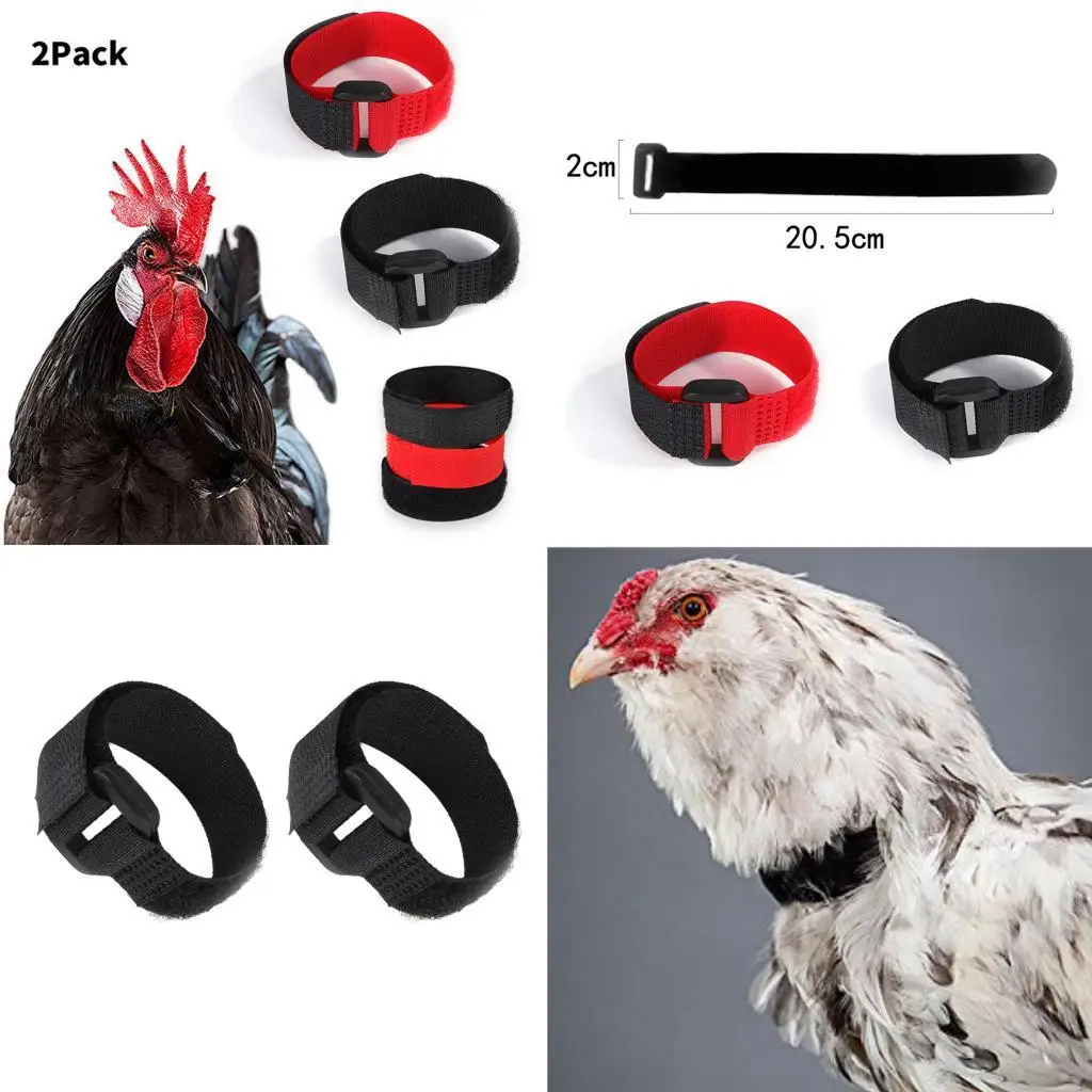 2pcs No Crow Collar for Roosters No Crowing Belt Neckband Poultry Supplies Anti Crow Rooster Collar No Noise