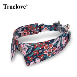 Collar lazo pajarita floral cómodo para gato y perro