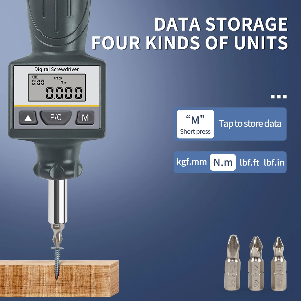 Llave dinamométrica DNS-8N.m con pantalla LCD, destornillador dinamométrico Digital, controlador de torsión preestablecido, Kit de reparación de vehículos de bicicleta con cabezal de 10 lotes - imagen 2