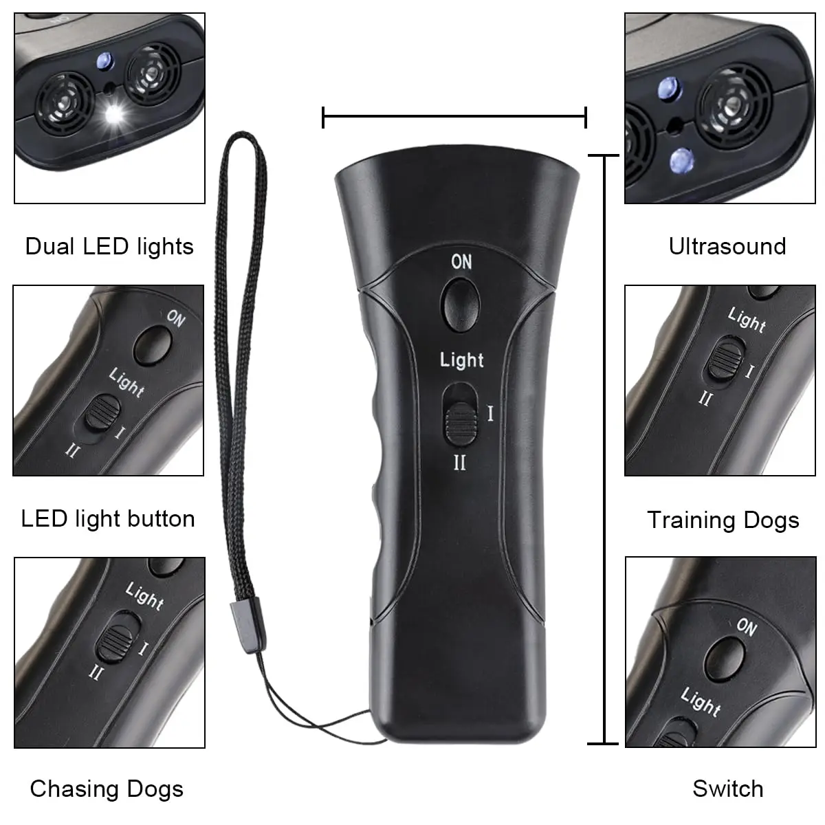 Repelente de perros para mascotas, dispositivo de entrenamiento antiladridos, entrenador LED ultrasónico, antiladridos, sin batería - imagen 3