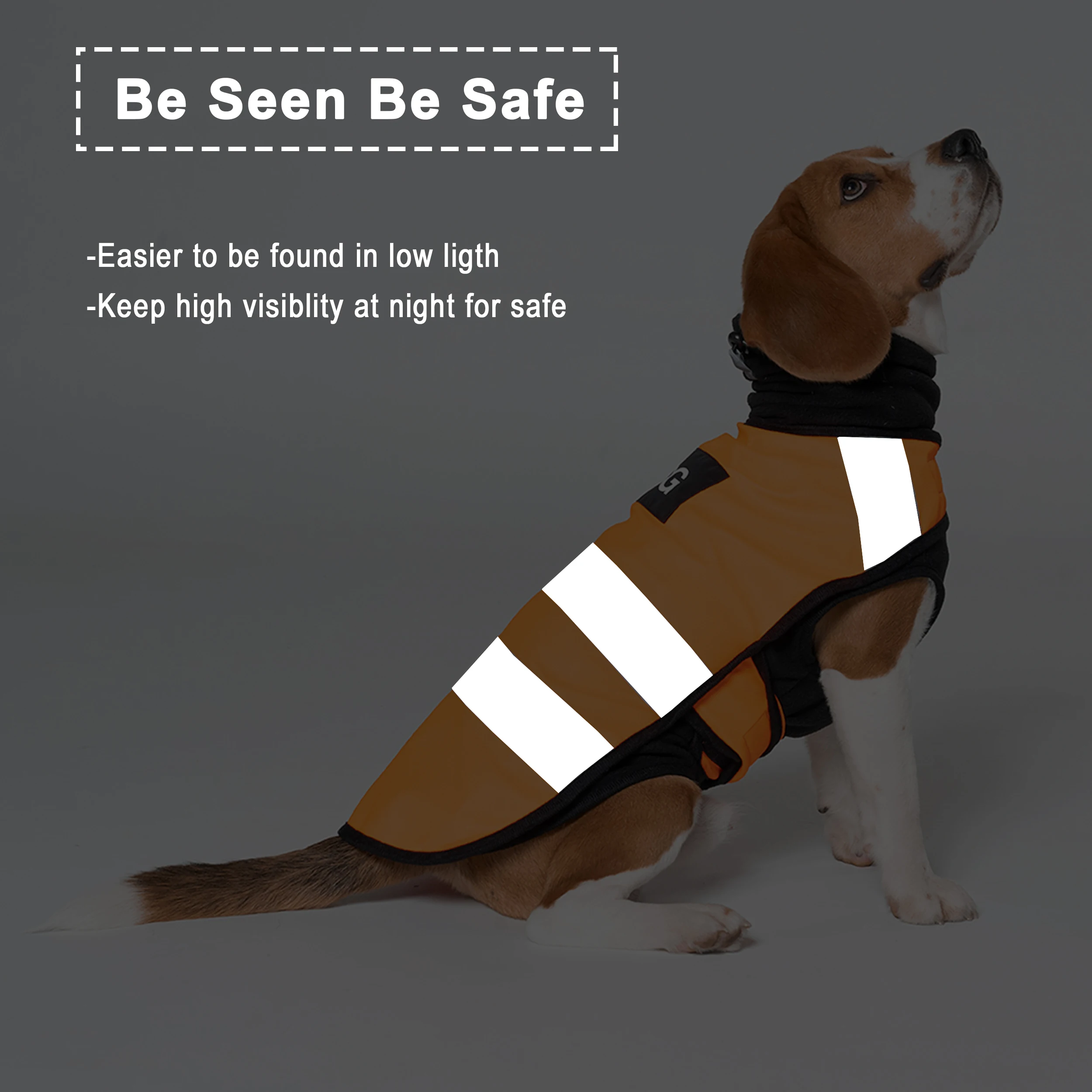 Chaleco reflectante de seguridad para perros, ropa de servicio para mascotas, chaqueta fluorescente de alta visibilidad para perros para cazar, caminar al aire libre por la noche - imagen 5