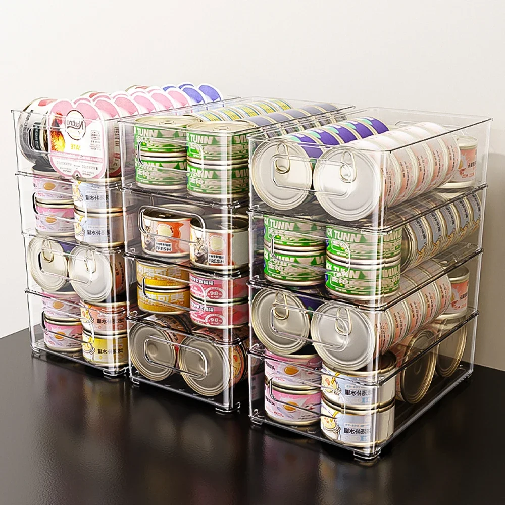 Caja de almacenamiento de latas para mascotas, cestas de almacenamiento apilables para almacenar aperitivos para perros y gatos, artículos diversos, cestas de almacenamiento de escritorio de gran capacidad, 1 ud. - imagen 4