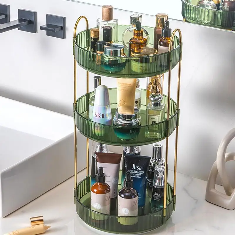 Estante de almacenamiento de cosméticos, contenedor de joyería, organizador de maquillaje de 3 niveles, tocador de escritorio, lápiz labial, cuidado de la piel - imagen 4