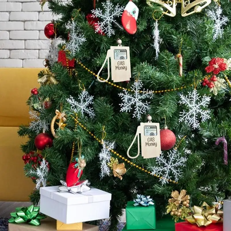 Portatarjetas de efectivo de madera, adorno colgante para fiesta temática de árbol, manijas de puerta, barandillas de ventana y pared, regalo novedoso - imagen 2