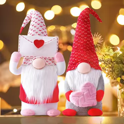 Muñeco Rudolph de San Valentín para ventana Gnomo decorativo