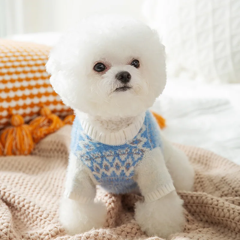 Suéter a cuadros con diamantes para perros pequeños, abrigo Base cálido y grueso de dos patas para gatos y mascotas, ropa de peluche, Otoño e Invierno - imagen 4