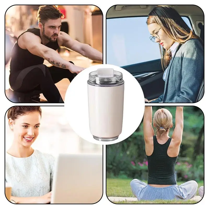 Vaso de café con aislamiento de doble pared, taza de vacío de acero inoxidable, reutilizable, 350ml - imagen 5