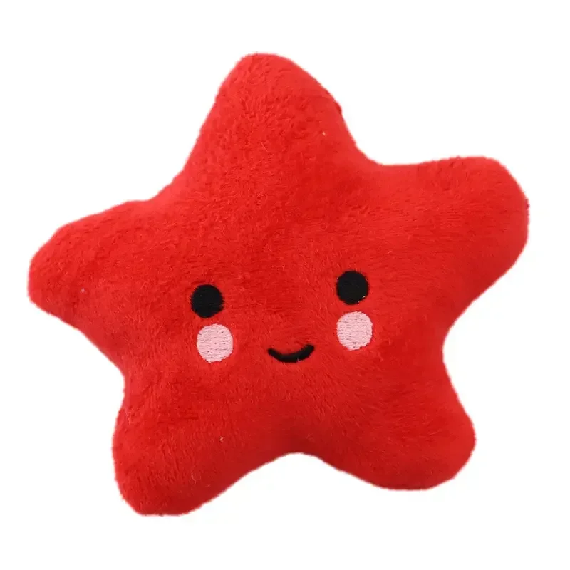 1/2 piezas de juguetes para masticar con chirrido de peluche para cachorros, forma de estrella, resistente a mordeduras para mascotas, perros, masticadores, juego de limpieza de dientes, suministros para perros - imagen 5
