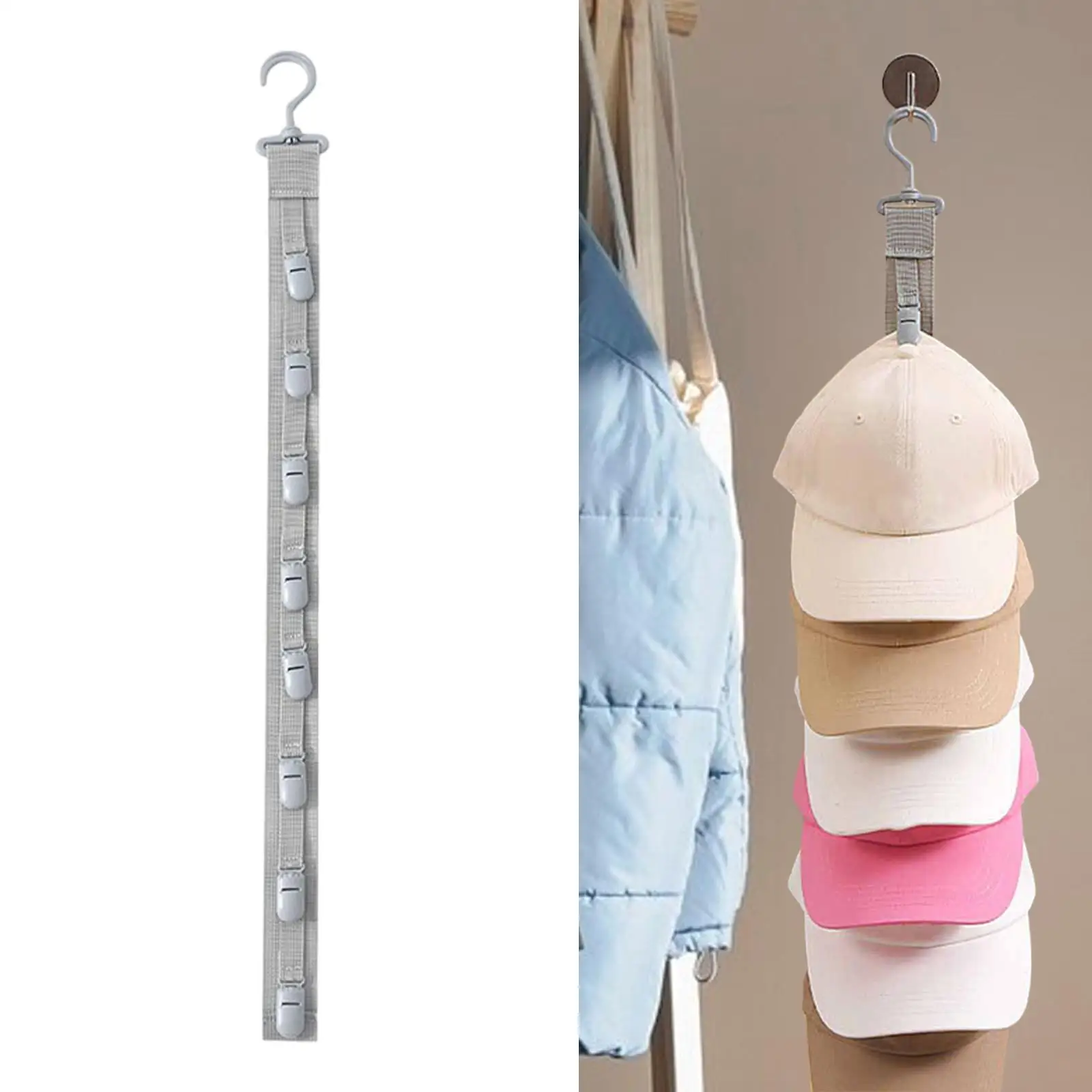 Estante para sombreros, colgador organizador de béisbol, colecciones de sombreros, Clips de almacenamiento, gancho de armario para puerta de habitación, bufandas, Golf - imagen 2