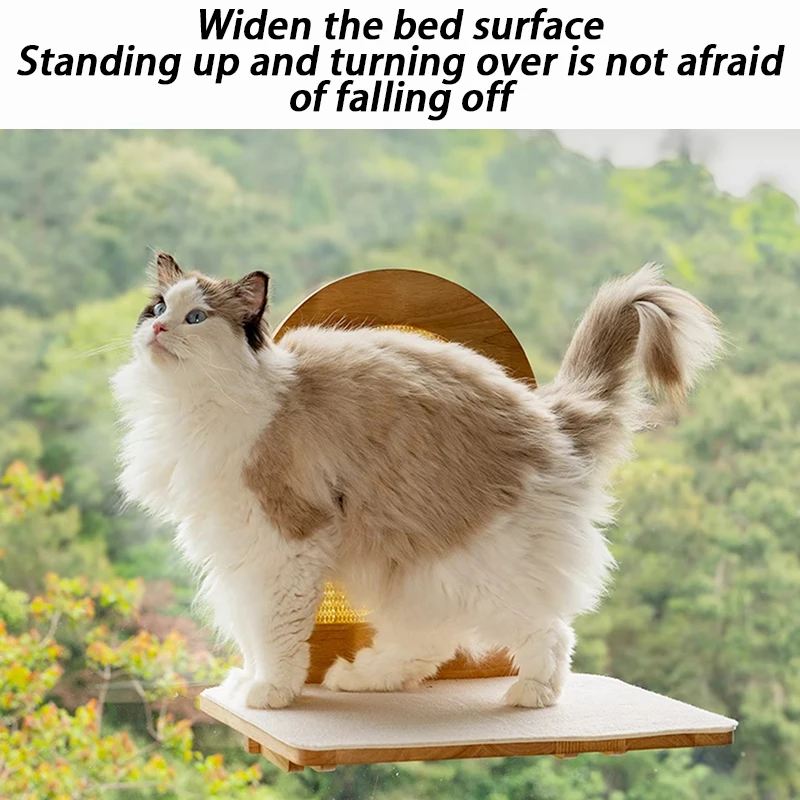 Hamaca para gatos con combinación libre, ventosa de madera maciza, cama para gatos, ventana colgante, hamaca para gatos, poste rascador de Sisal, suministros para mascotas - imagen 5