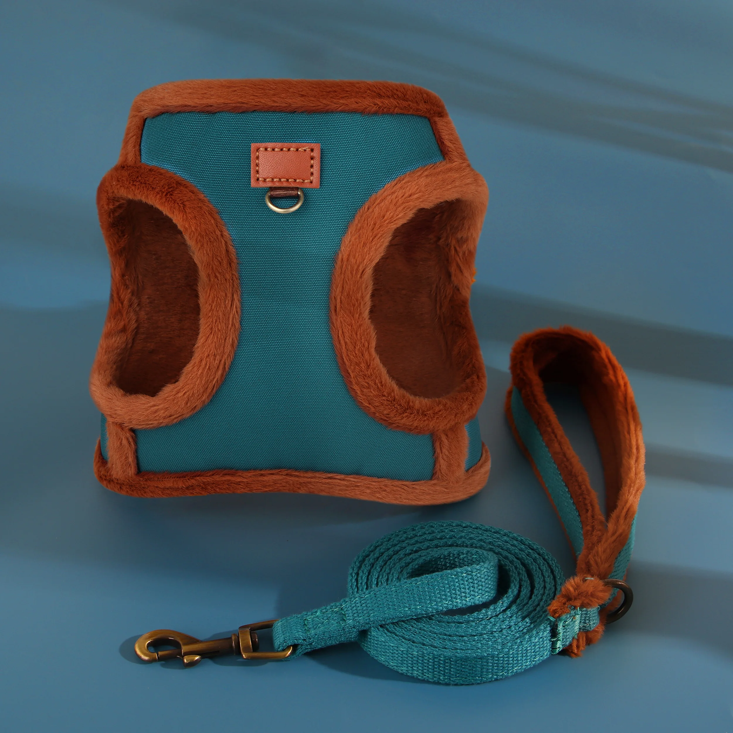 Conjunto de arnés y correa para perros de invierno, chaleco acolchado de piel cálida para perros, arnés con cuerda de plomo para caminar para perros, Chihuahua, perros pequeños y medianos - imagen 2