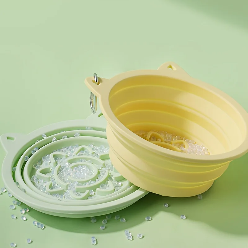 Cuenco de silicona para perros de 450ml, alimentador de comida lenta para perros, cuenco de agua para comida de perros de viaje al aire libre con mosquetón, suministros para mascotas - imagen 4