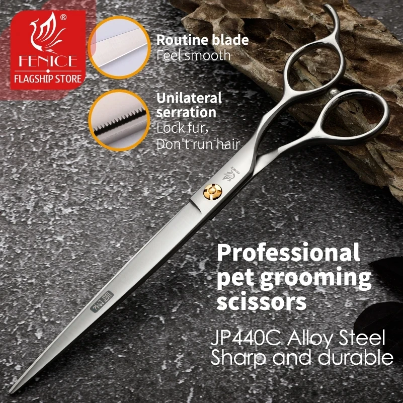 Fenice Professional 7,0/7,5 pulgadas cuidado de mascotas en cortadoras de pelo de perro tijeras hoja dentada tijeras de corte de perro - imagen 2