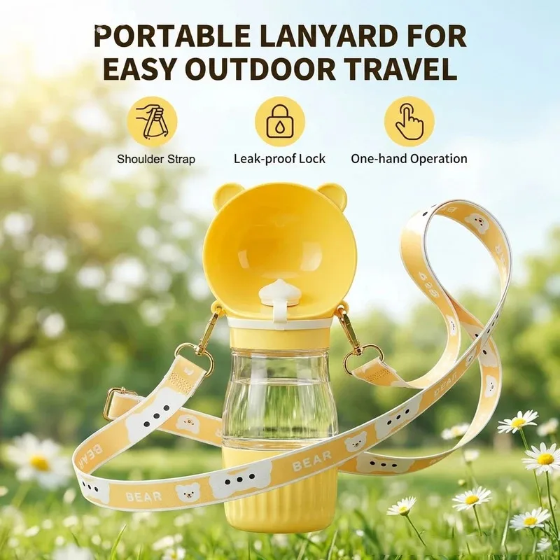 Bebedero portátil para perros y gatos con cordón – Viajes aire libre - imagen 4