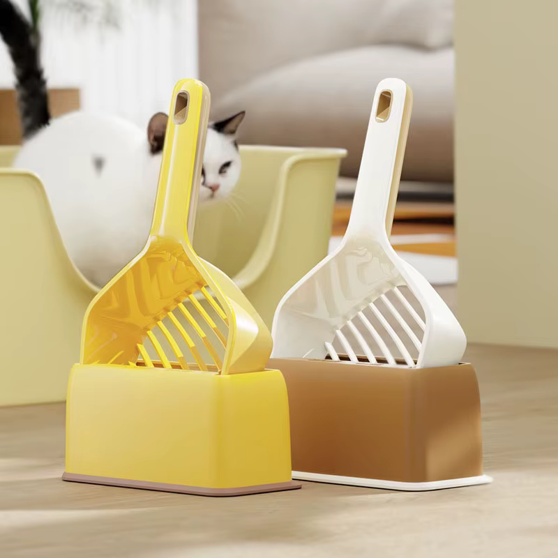 Pala ancha para arena de gatos con soporte almacenamiento – Duradera - imagen 2