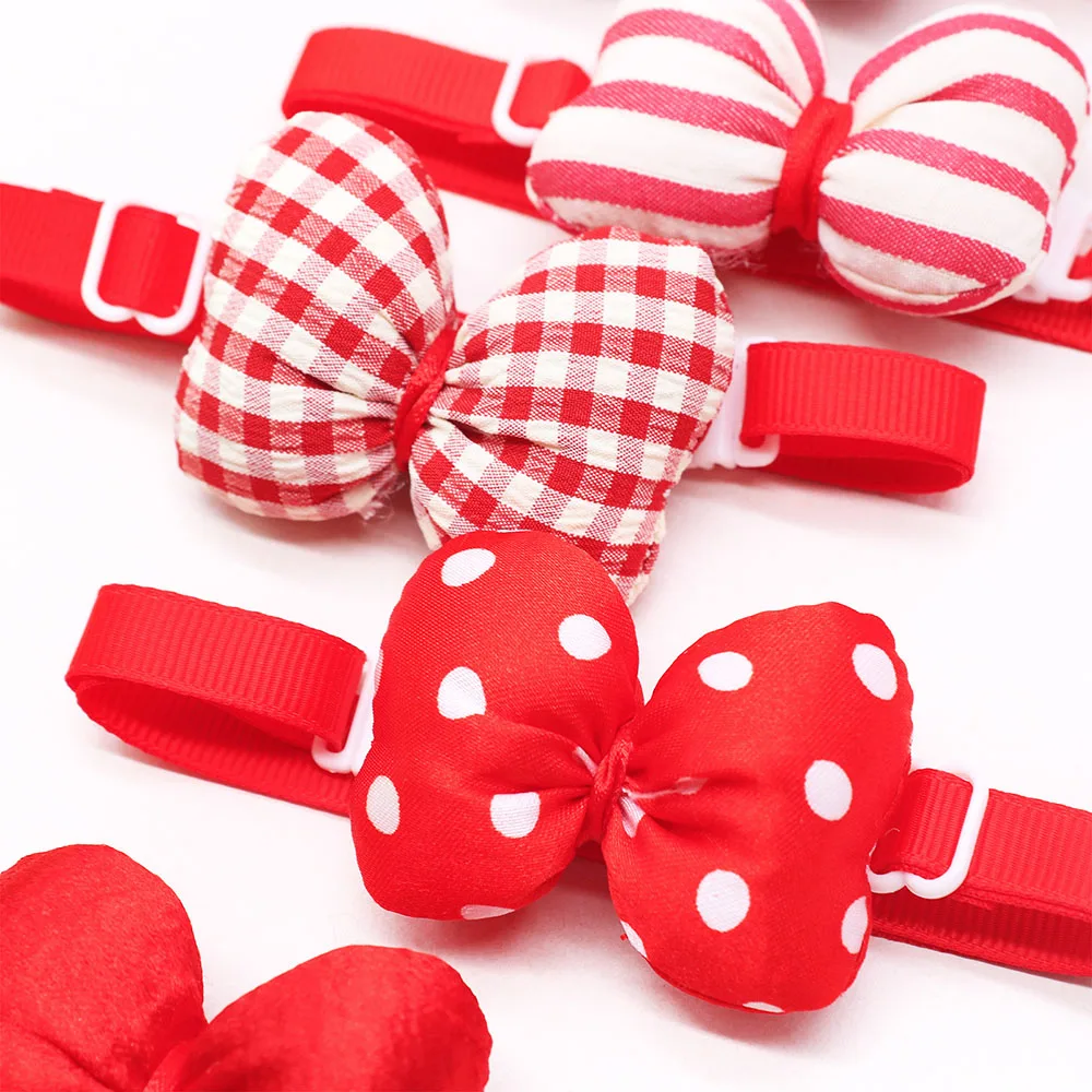 50 Uds. De pajaritas rojas para perros y cachorros, corbatas a la moda para perros pequeños y gatos, Collar con pajarita para perros, regalo, productos para el cuidado de mascotas