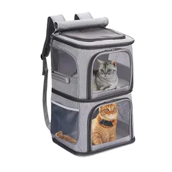 Mochila transportín plegable para gatos y perros pequeños en tela Oxford