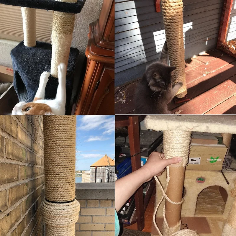 Cuerda de Sisal Natural de 10M para rascar gatos, cuerda para rascar árboles, juguete DIY, garra de pata, Protector de muebles, poste rascador, accesorios para gatos - imagen 2