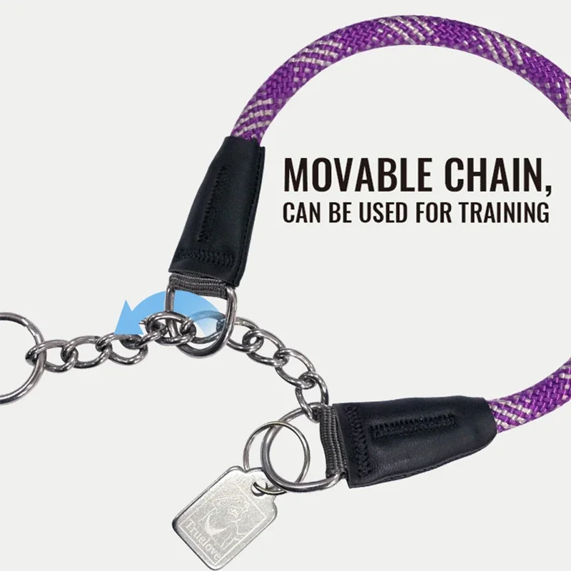 Winhyepet Collar de perro para viajar, Collar de estrangulación para mascotas, cadena P, entrenamiento, caminar, collares genuinos para cachorros, perros medianos y grandes, Pitbull - imagen 2