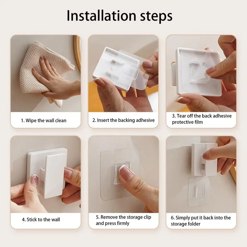 Clips adhesivos para colgar pasta de dientes, sujetadores multifunción, soporte para póster, limpiador Facial - imagen 2