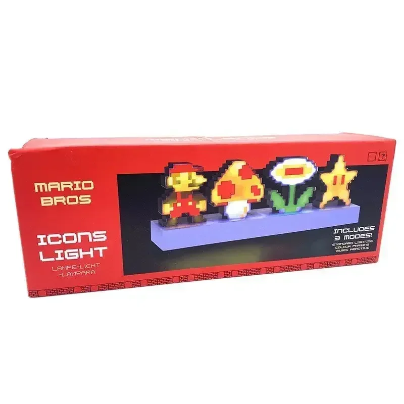 Super Marios Bros sonido inteligente Control USB luz LED música ritmo recogida ambiental lámpara de noche iluminación decoración de la habitación regalo para niños - imagen 2