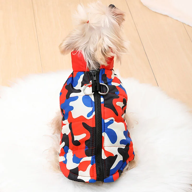 Ropa cálida para perros, disfraz de camuflaje de invierno, chaqueta acolchada para perros pequeños, perro salchicha, Chiwawa, cachorro, gatito, chaqueta, traje de esquí - imagen 4