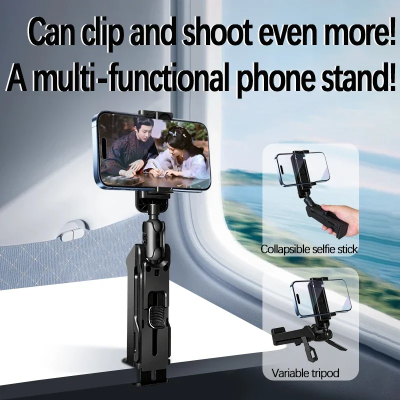 Soporte de viaje portátil para teléfonos móviles, soporte multifuncional para personas perezosas, soporte plegable con Clip de escritorio giratorio de 360 grados - imagen 3