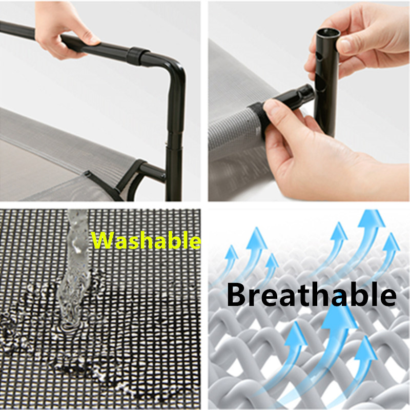 Perro grande usando cama transpirable de verano