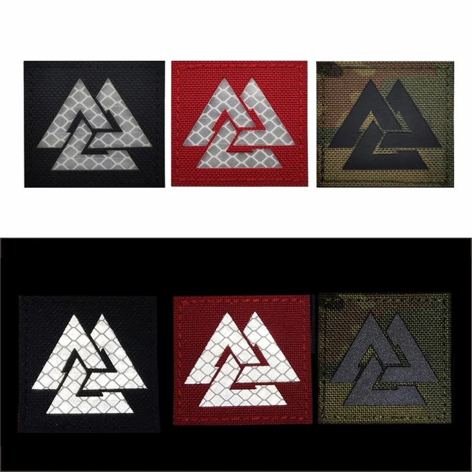 Parche vikingo IR para brazalete, aplique de insignia, adorno reflectante en la oscuridad, accesorio para exteriores, parches tácticos militares