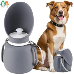 Botella de agua plegable para perros a prueba fugas mosquetón