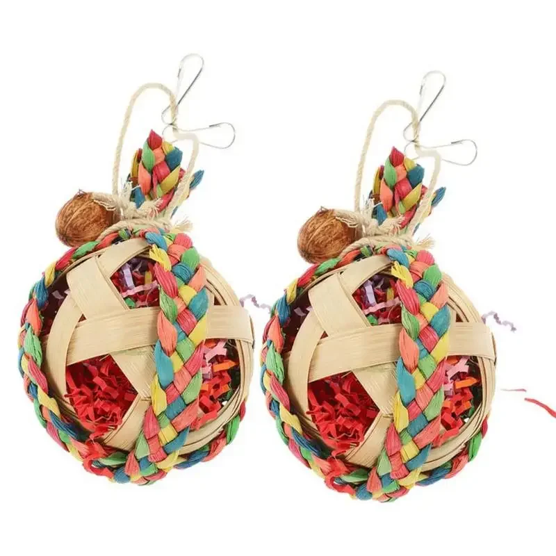 Juguetes trituradora de papel, accesorios para jaulas colgantes, juguetes coloridos para periquitos, Conures, loros, pájaros de amor, juguetes para pájaros para jaula - imagen 5