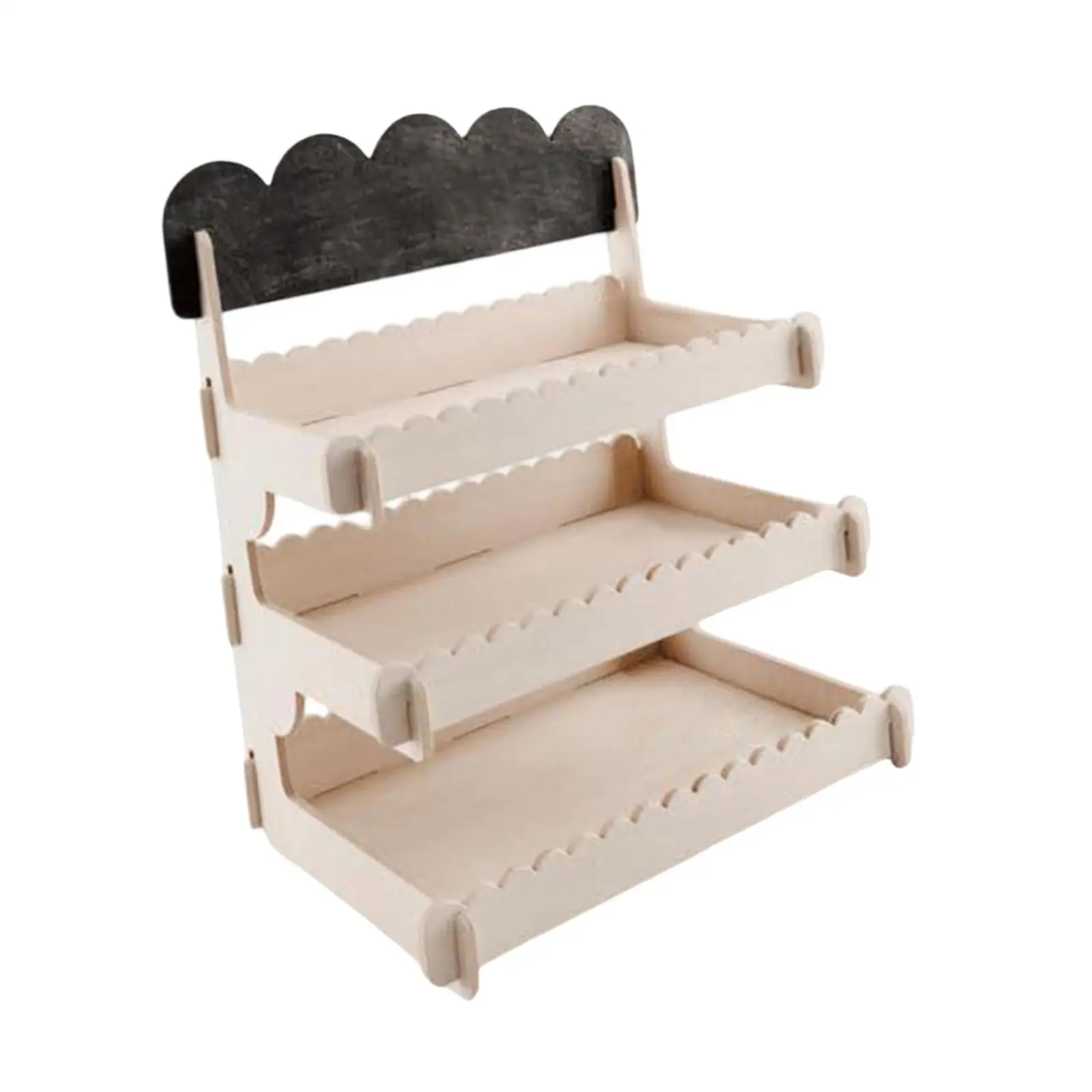 Wooden Display Rack Storage Rack 3-tier Large Capacity Multifunctional Gifts Cupcake Stand for Candy Farmers Market Snack