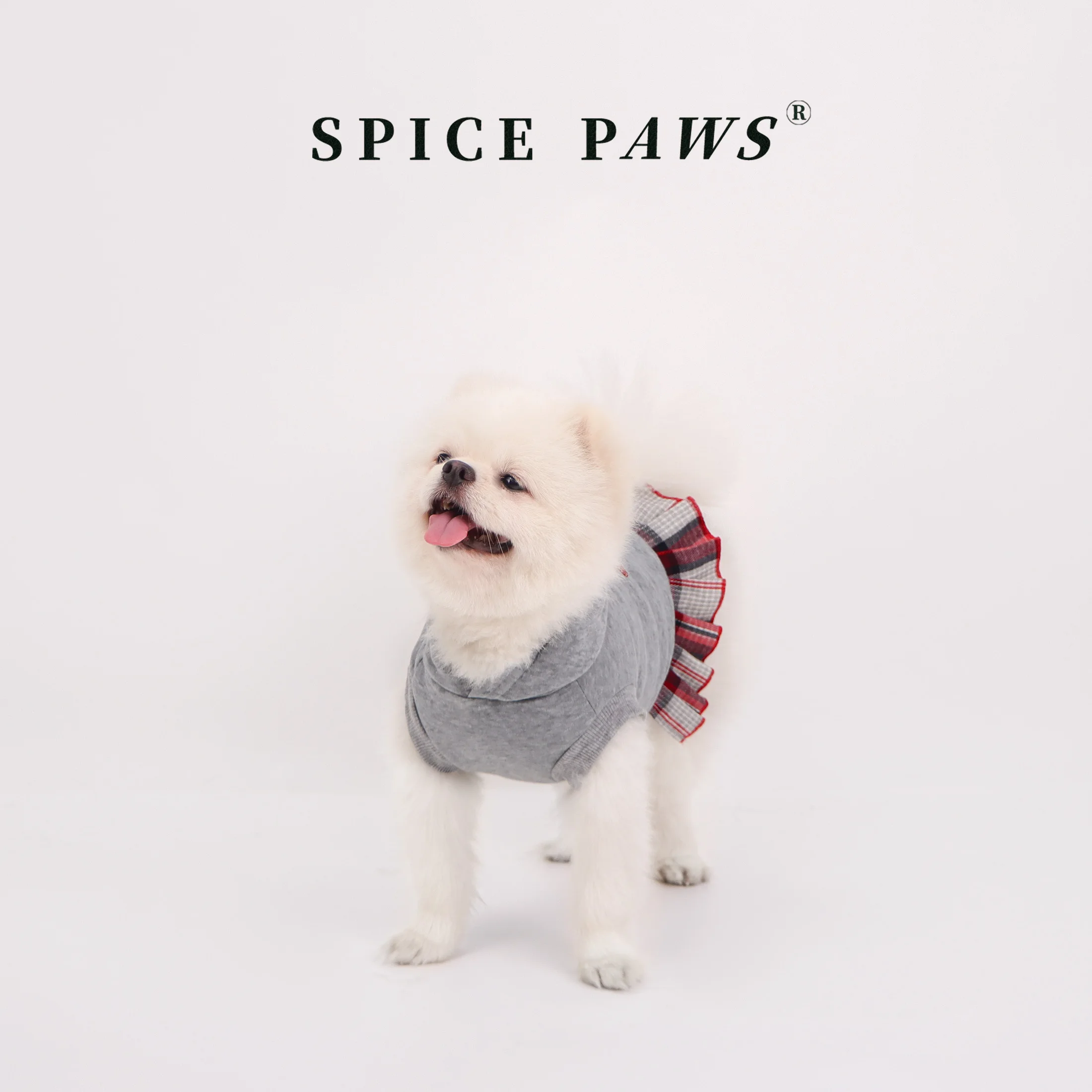Vestido sudadera con capucha para perros y gatos – Estampado osito gris - imagen 4