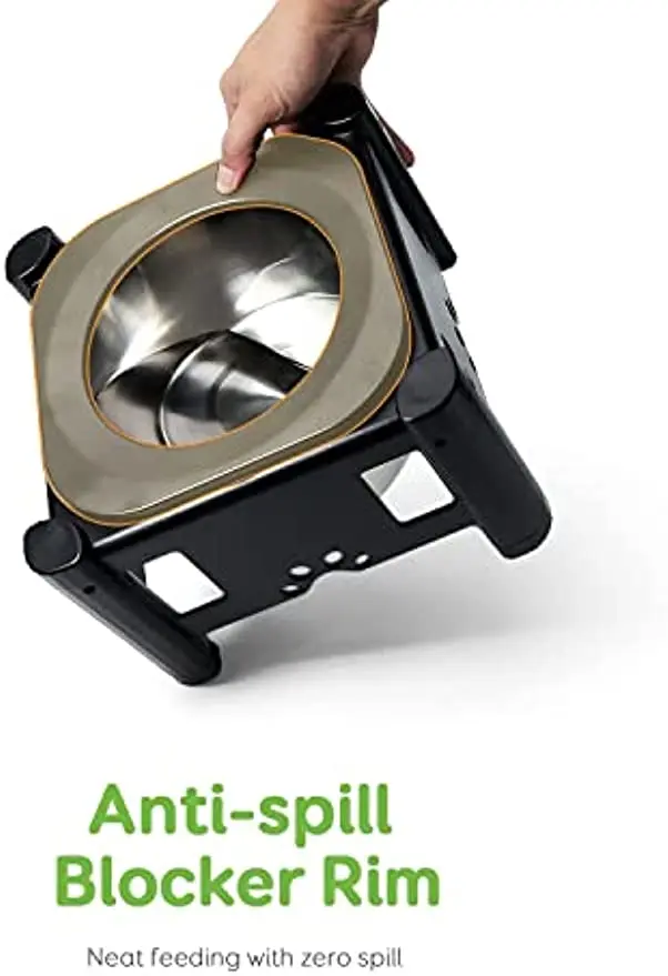 Cuenco de agua elevado para perros pequeños y medianos, comedero lento, soporte ajustable de 80Oz, 3 alturas - imagen 5