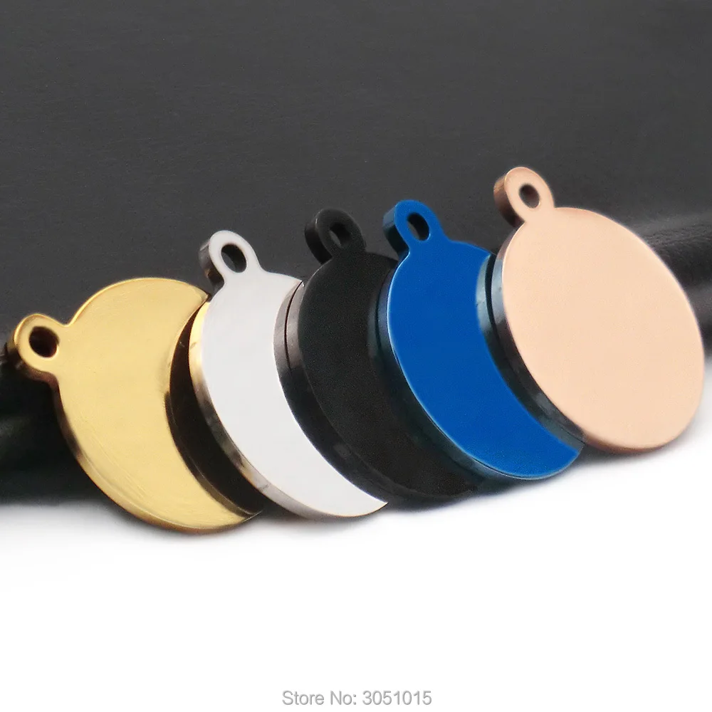 Venta al por mayor, 20 piezas, etiqueta de identificación personalizada de acero inoxidable para mascotas, perros, gatos, cachorros, placa redonda de Metal con nombre, productos para mascotas