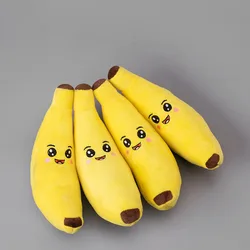 Juguete de peluche de plátano chirriante para perros, juguete interactivo Molar para masticar duradero para cachorros, perros pequeños y medianos, suministros para autojuegos