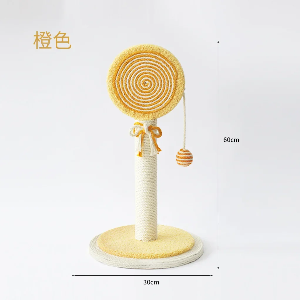 El tablero rascador para gatos de Sisal es resistente al desgaste y resistente a rascar sin migas. Lollipop Cat Columna rascadora Juguete para mascotas - imagen 5