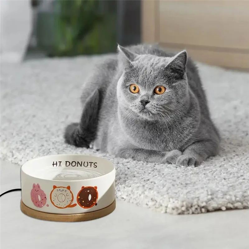 Cuenco de agua calentado para perros y gatos, cuencos de viaje, cuencos básicos, cuenco térmico para exteriores, seguro, temperatura constante calentada - imagen 4