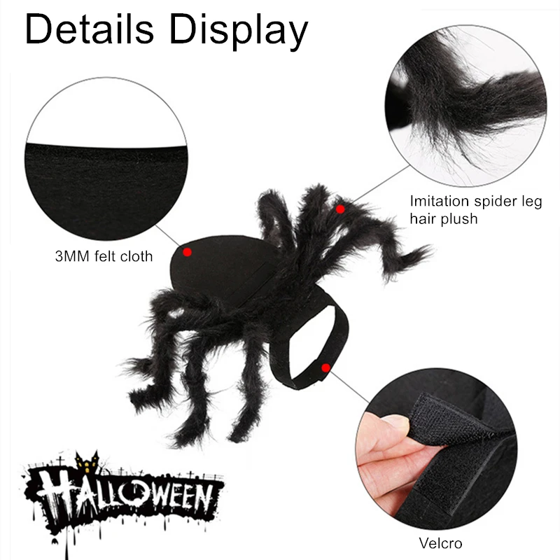 NONOR Halloween Dog Cat Clothes Pet Cosplay Funny Spider Costume Halloween Party Costumes for Small Medium Dog Cat Costumes - imagen 5